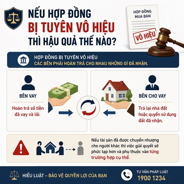 Nếu hợp đồng bị tuyên vô hiệu thì hậu quả thế nào?