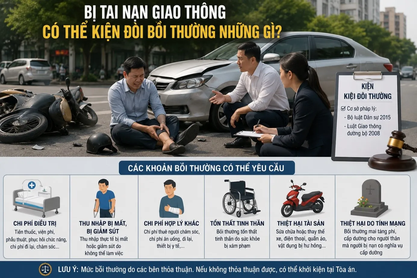 Bị tai nạn giao thông có thể kiện đòi bồi thường những gì?
