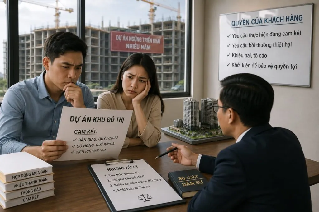 Chủ đầu tư dự án bất động sản ngâm quá lâu và sai cam kết, khách hàng phải làm gì?