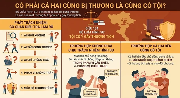 Đánh nhau nhưng cả hai cùng bị thương thì xử lý như thế nào?