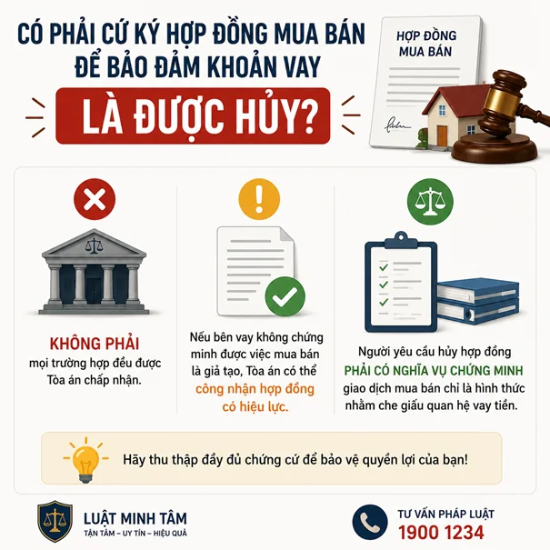 Có phải cứ ký hợp đồng mua bán để bảo đảm khoản vay là được hủy?