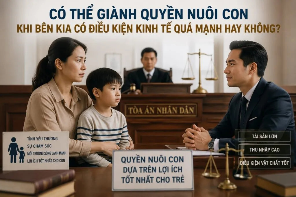 Có thể giành quyền nuôi con khi bên kia có điều kiện kinh tế quá mạnh hay không?