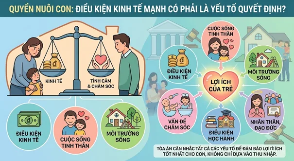 Có thể giành quyền nuôi con khi bên kia có điều kiện kinh tế quá mạnh hay không?