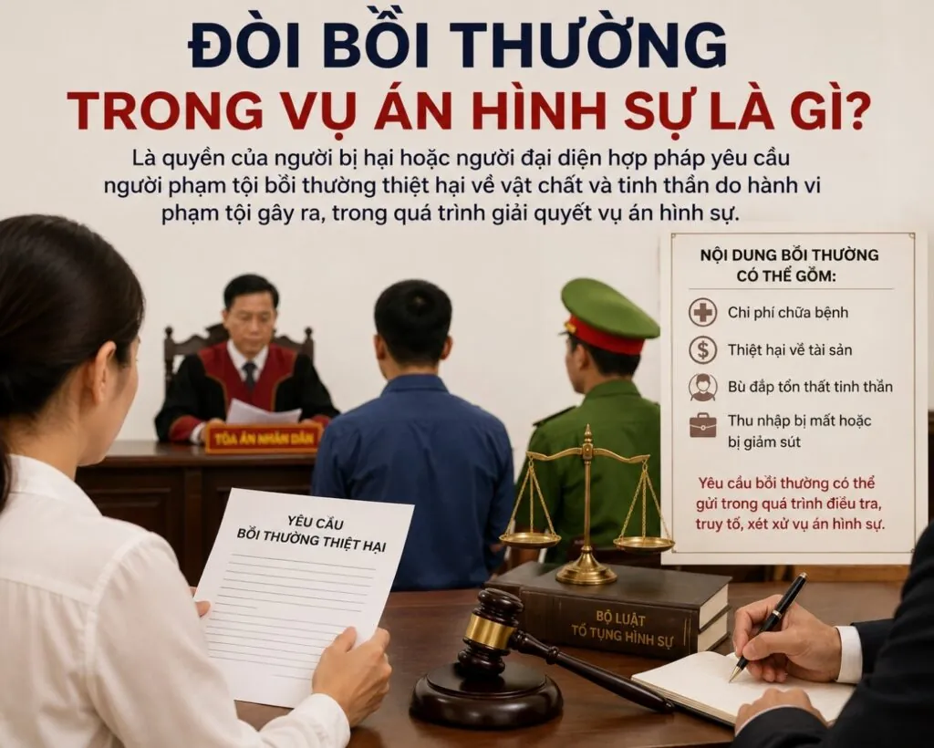 Đòi bồi thường trong vụ án hình sự là gì?