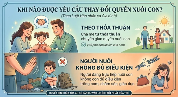 Sau ly hôn muốn thay đổi quyền nuôi con phải làm sao?