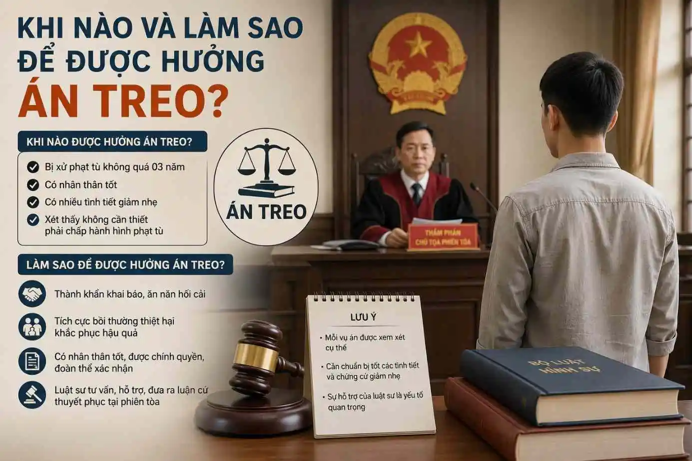 Khi nào và làm sao để được hưởng án treo?