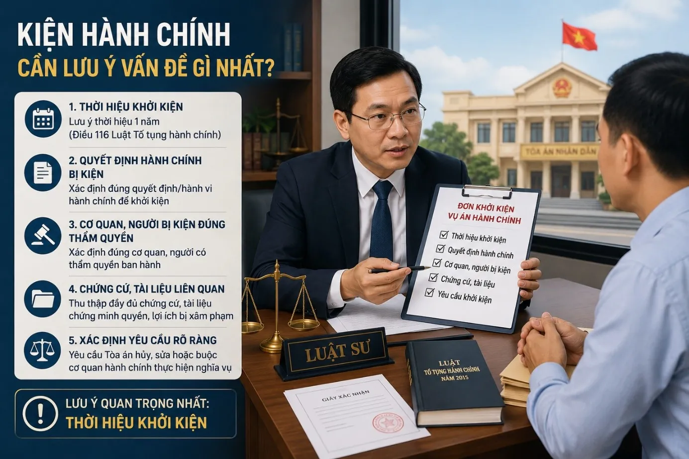 Kiện hành chính cần lưu ý vấn đề gì nhất?