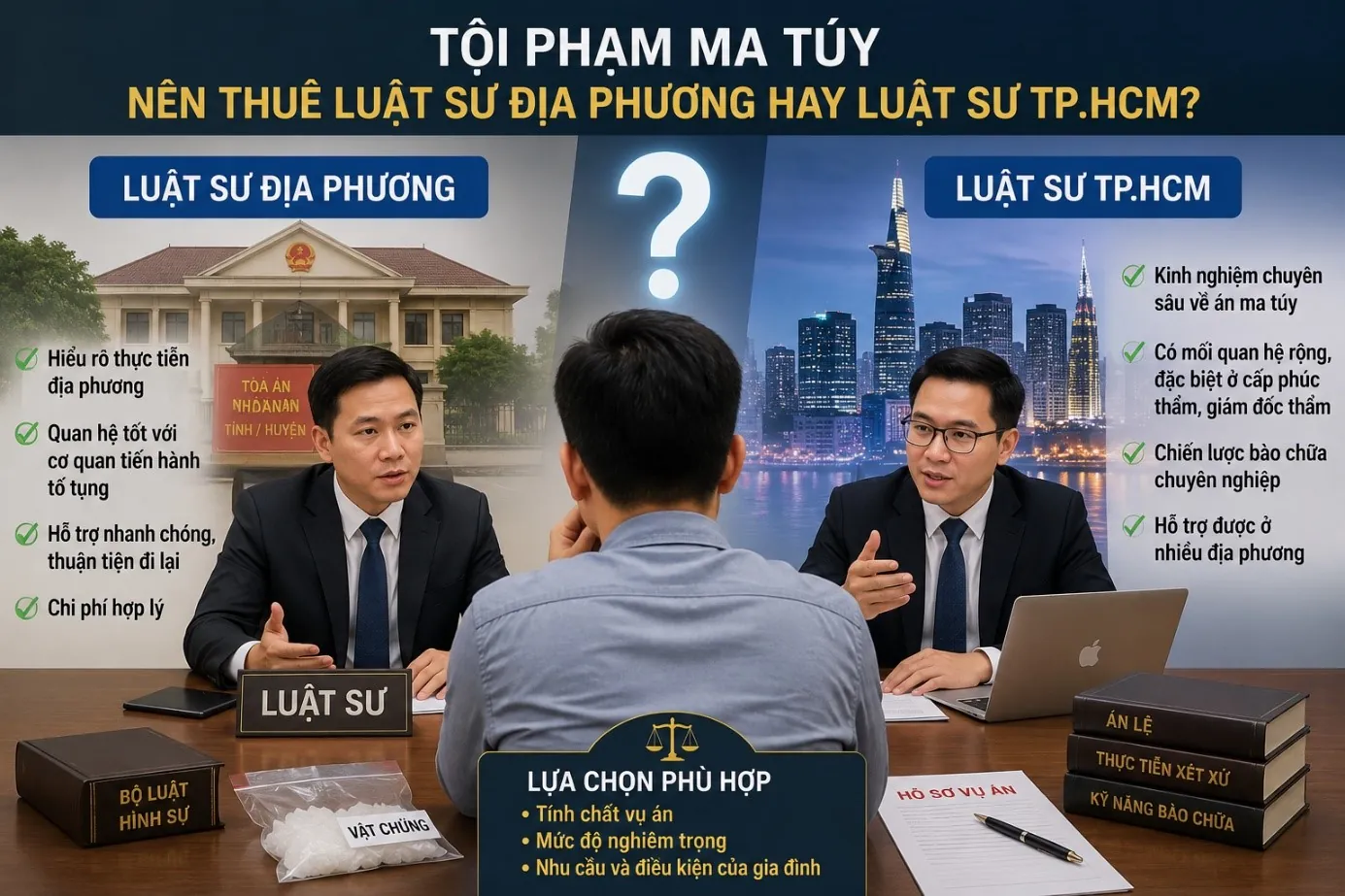 Tội phạm ma túy nên thuê luật sư địa phương hay luật sư TP.HCM?