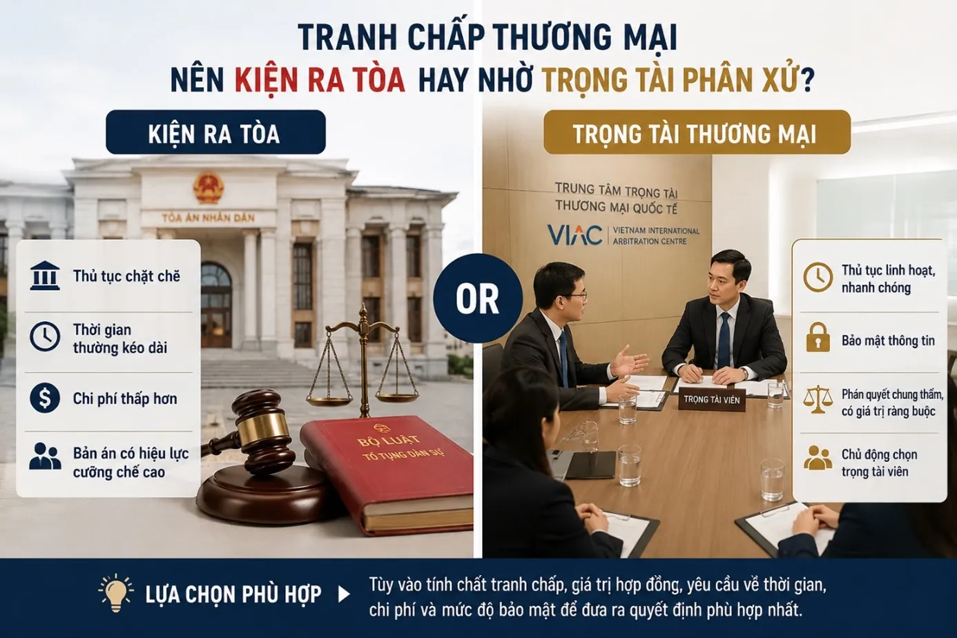 Tranh chấp thương mại nên kiện ra tòa hay nhờ trọng tài phân xử?