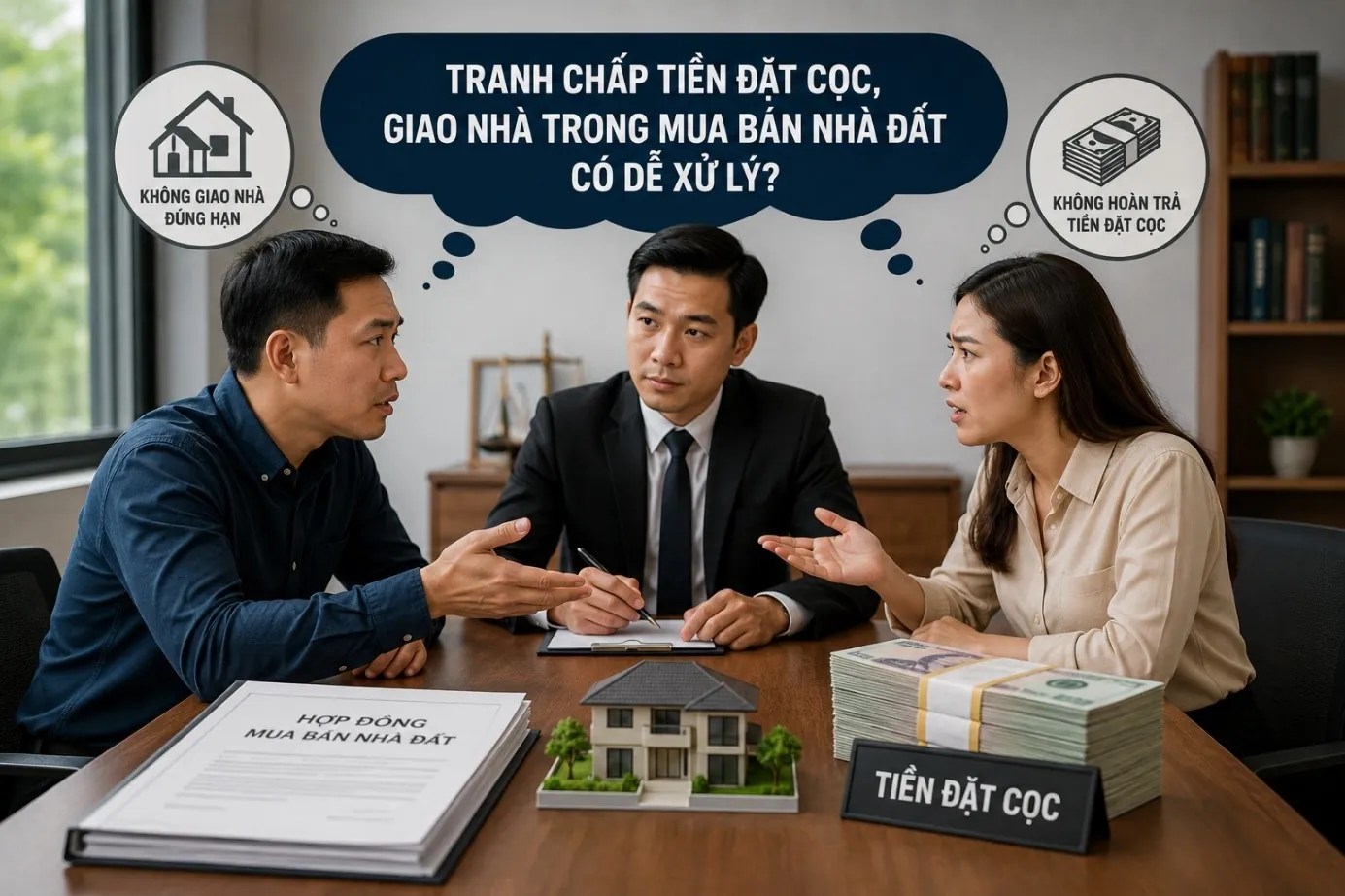 Tranh chấp tiền đặt cọc, giao nhà trong mua bán nhà đất có dễ xử lý?