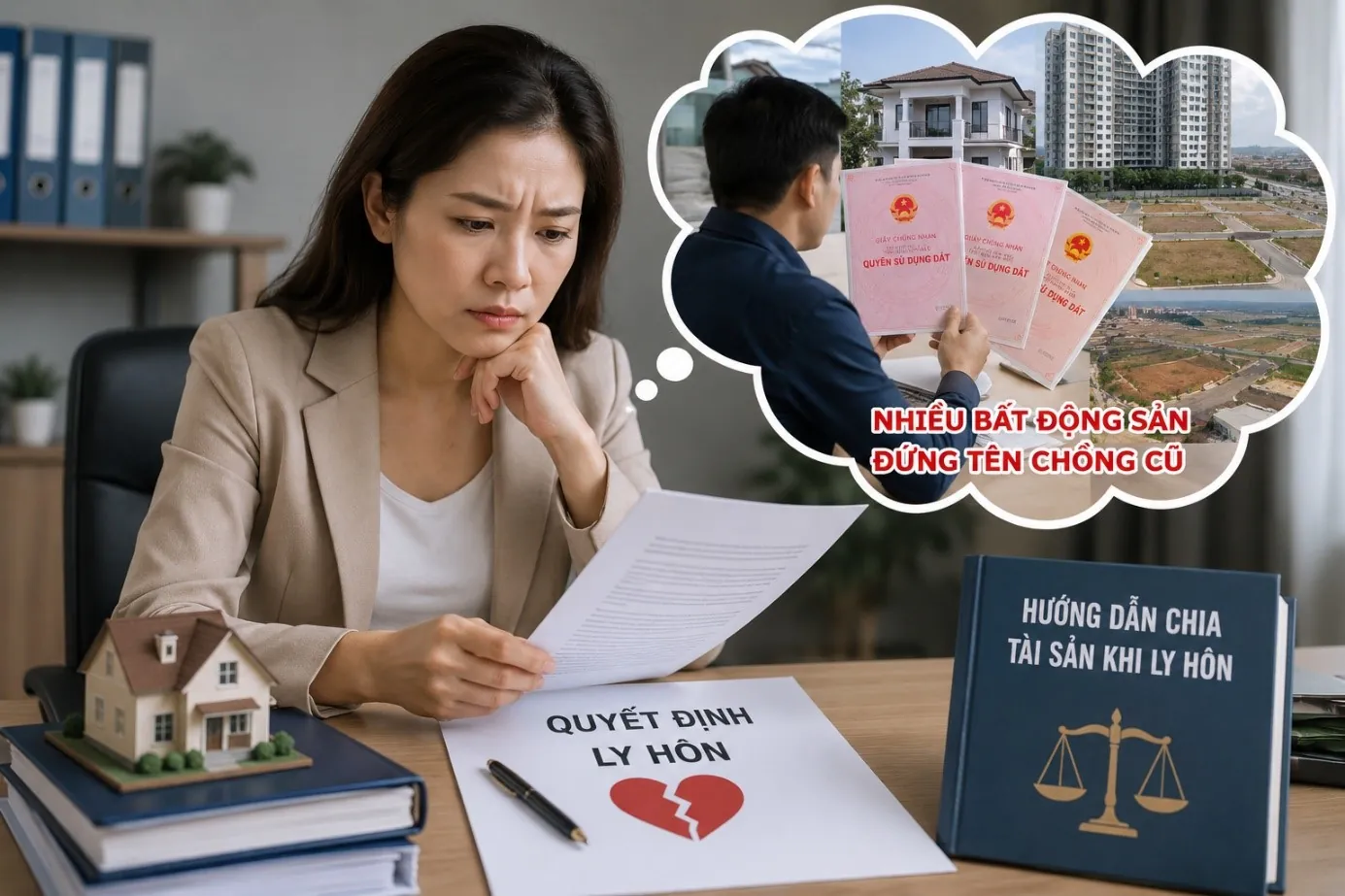 Vừa ly hôn xong phát hiện chồng cũ đứng tên nhiều bất động sản, phải làm gì?