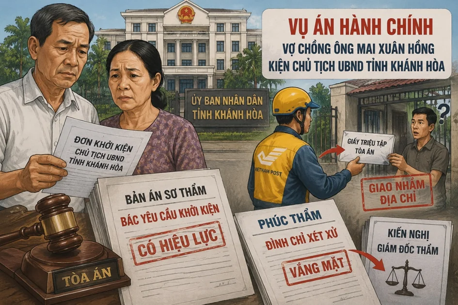 Vụ án ông Mai Xuân Hồng và bà Nguyễn Thị Xinh kiện Chủ tịch tỉnh Khánh Hòa