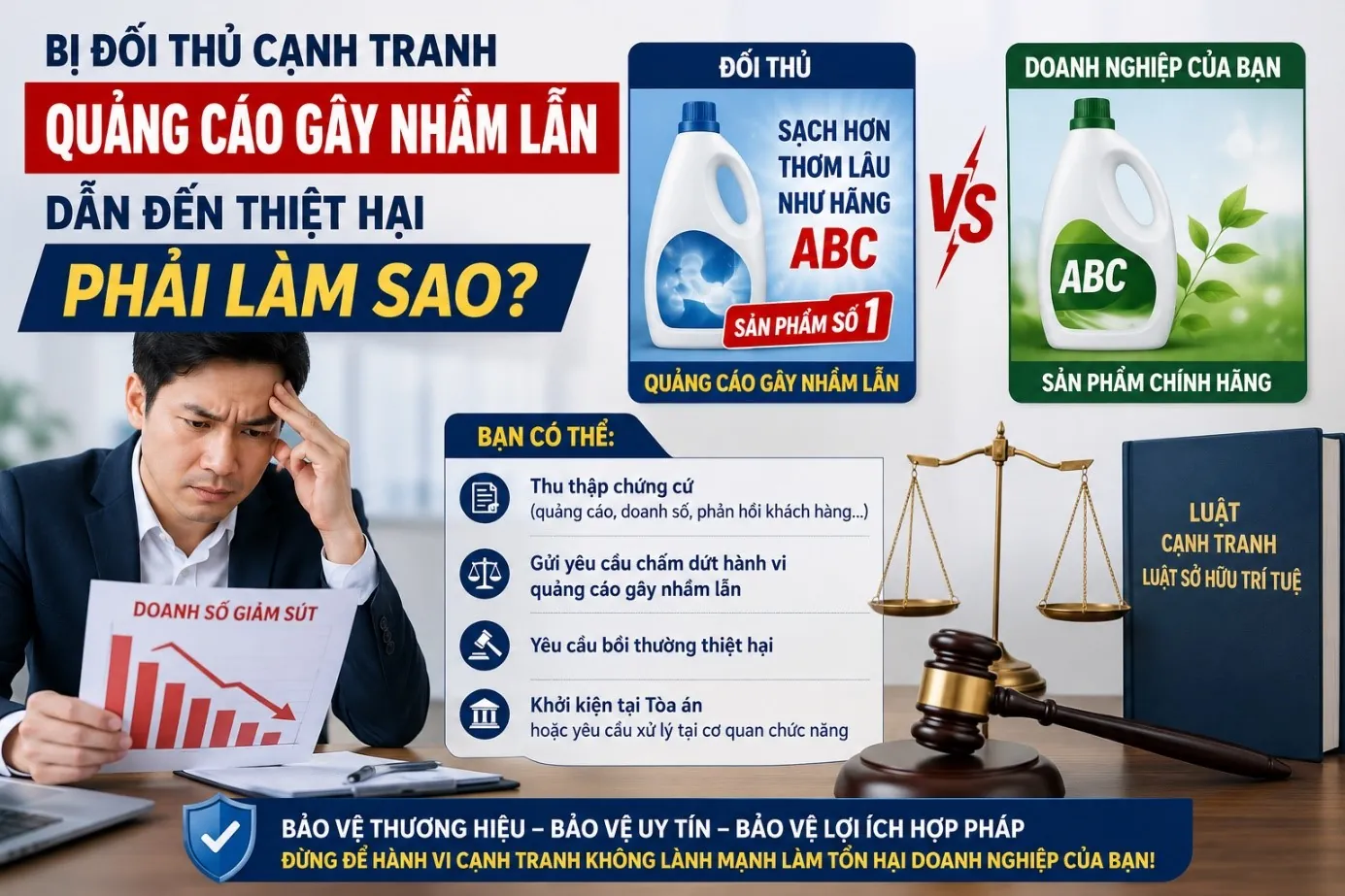 Bị đối thủ cạnh tranh quảng cáo gây nhầm lẫn dẫn đến thiệt hại phải làm sao?