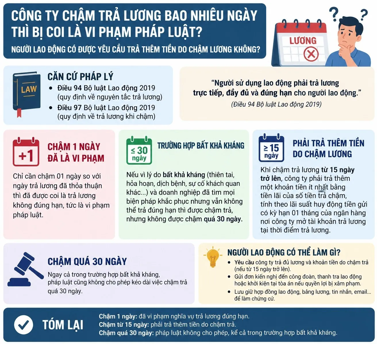 công ty trả lương chậm có vi phạm không