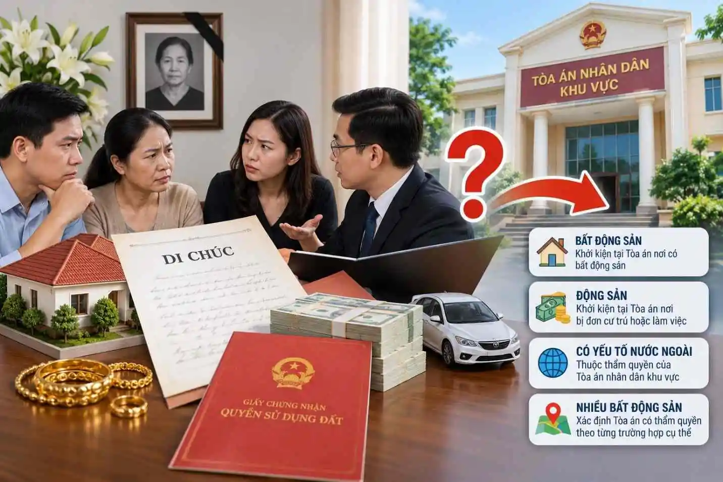 Tranh chấp thừa kế khởi kiện tại Tòa án nào